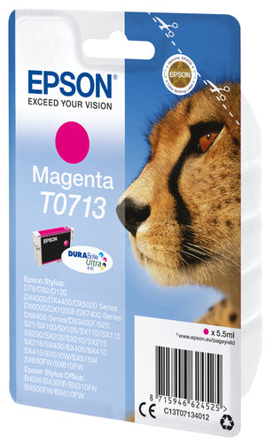 Epson Singlepack Magenta T0713 DURABrite Ultra Ink Epson Singlepack Magenta T0713 DURABrite Ultra Ink